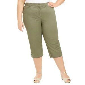NWTS Karen Scott Womens Tummy Control Comfort Waist Capri Olive Sprig 20W(A-1)